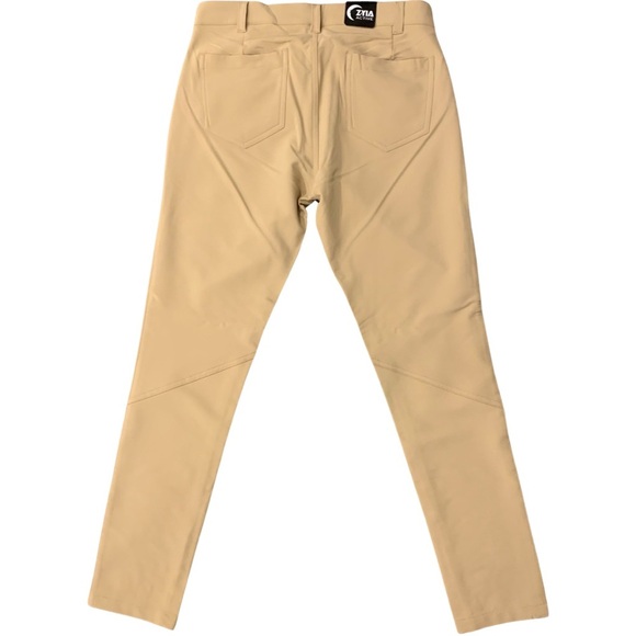Zyia Active Pants Men’s Size Small Camel Khaki Stretch Pockets - Picture 2 of 7